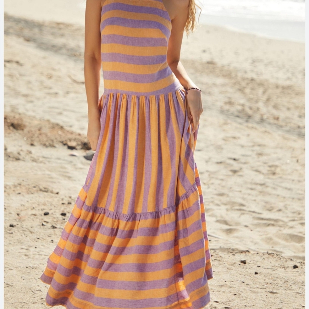 NWT Anthropologie By Anthropologie Grommet Halter Maxi Dress Women's Size XL - Picture 9 of 9